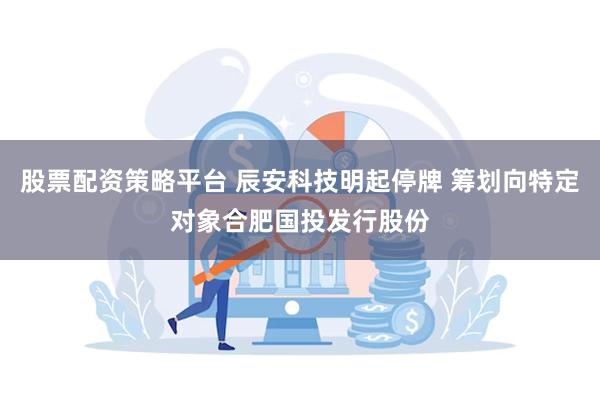 股票配资策略平台 辰安科技明起停牌 筹划向特定对象合肥国投发行股份